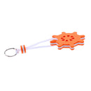 Steering Wheel Shaped Marine Boating Keyring Floating Key Ring Float Orange