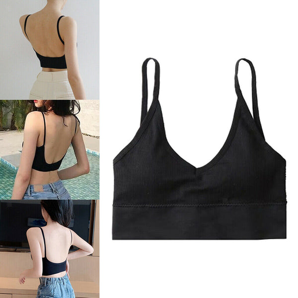 2PCS Women's Fashion Padded Bralette Summer Wirefree Comfort Bra Crop Top