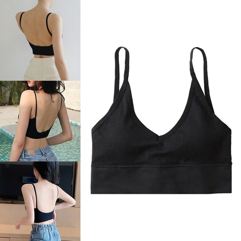 2PCS Women's Fashion Padded Bralette Summer Wirefree Comfort Bra Crop Top