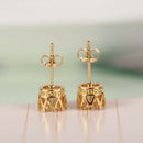 Chic New Retro Classical Crystal Crown Earrings Jewelry Gift Golden