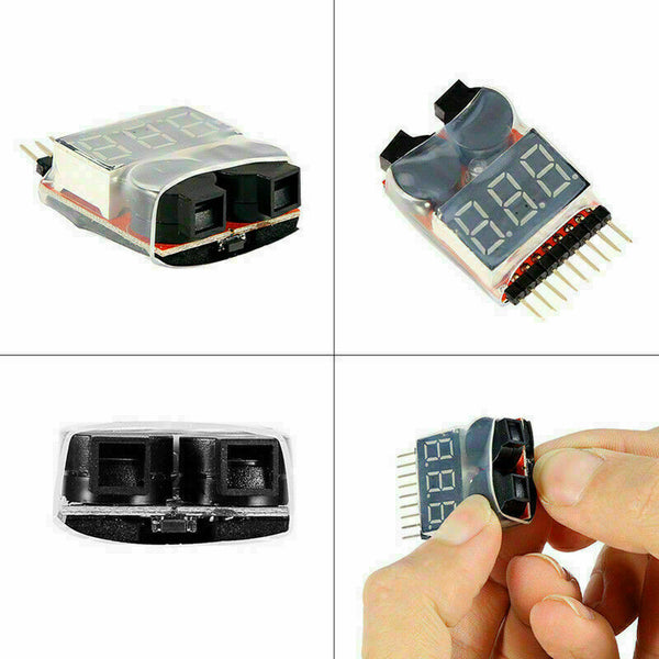 RC Lipo Battery Low Voltage Alarm 1S-8S Buzzer Indicator Checker Tester Sup H2Z7