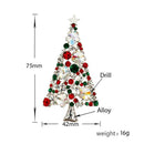 Christmas Tree Rhinestone Brooch Pin Women Costume Accessory(Random Color)
