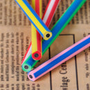 5pcs Colorful Strip Flexible Soft Bendy Magic Pencil w/ Eraser School Kids Gifts