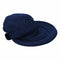 Summer Fashion Bowknot Big Visor Cap Beach Sun Hat Dark blue A3X8
