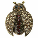 Ladies women alloy diamond cute insects brooch ladybug F6B7