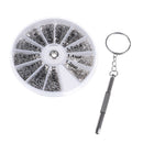 1000X Tiny Screws Nut + Screwdriver Watch Eyeglass Glasses Repair Tool Set Ki FT
