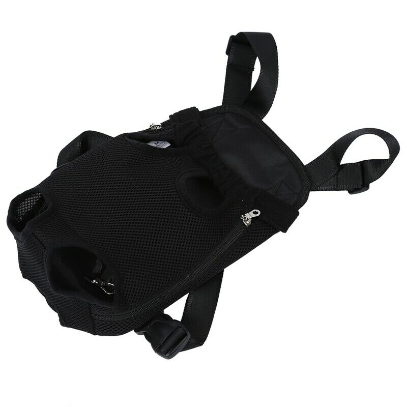 Black Dog Pet Cat Carrier Backpack Bag Net Adjustable M R1U9