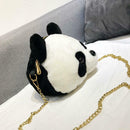 Cute Plush Panda Shoulder Bags Women Girls Chain Zipper Messenger Clutch