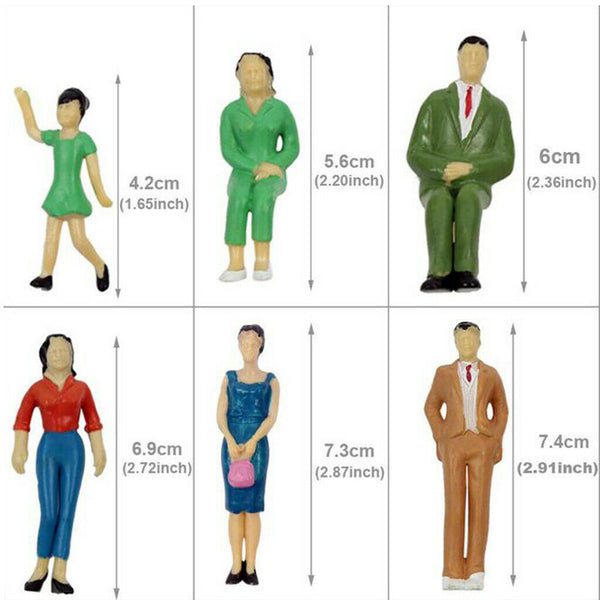 14 Pack 1:25 People Mini Figures Models People for Train Layout Accessories