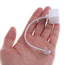 White 6P4C RJ11 Dual Female to Male Telephone Cable Splitter Adapter M&