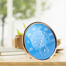 Round Large Thermometer Hygrometer Temperature Humidity Monitor Meter Gauge Blue