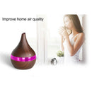 300ml Wooden Textured Mist Humidifier Oil Essential Diffuer w/ Light Brown