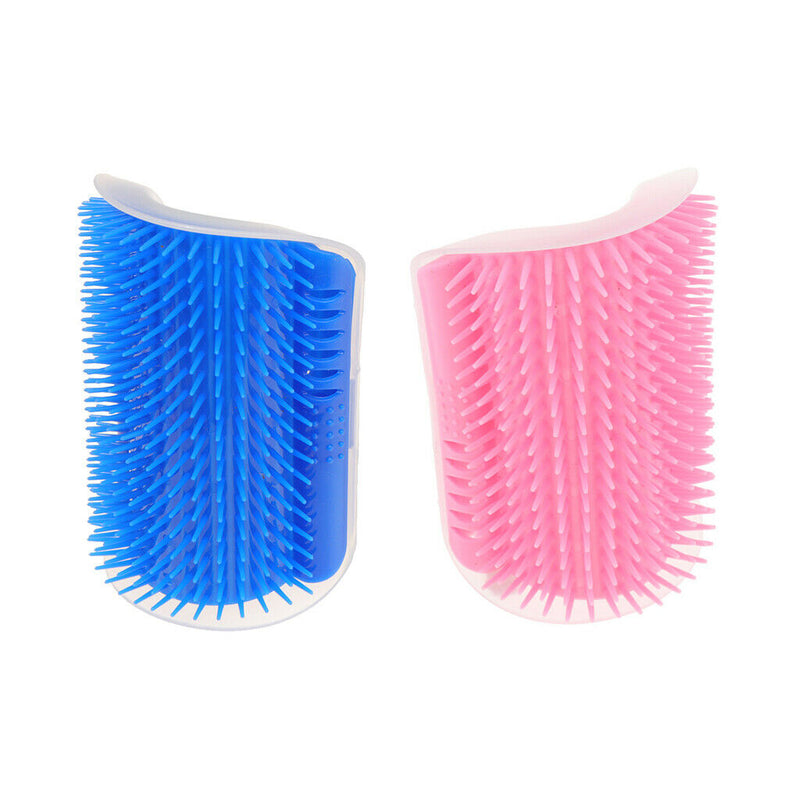 2pcs Cat Hair Grooming Slicker Corner Brush Comb Self Massage Catnip Included