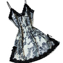 Women Sling Nightdress Sexy V-neck Spinning Silk Satin Pajamas Night Dress