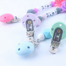 Baby Pacifier Clips Holder Chain Silicone Beads Food Grade Pacifier Chains  U9H5