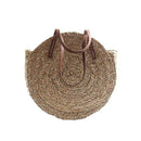 Women Bohemia Wind Beach Circle Round Rattan Straw Summer Travel Shoulder B B2H2