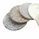 Round Cotton Braided Table Place Mats Coaster Non-Slip Table Mats Set of 5
