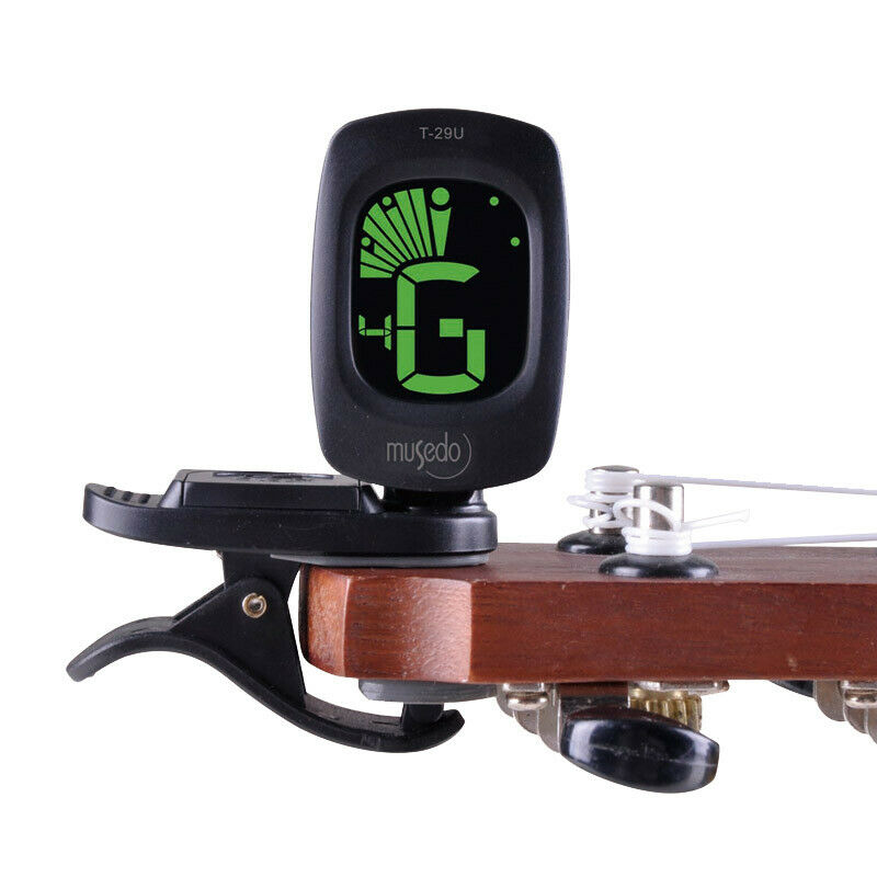 Musedo T-29U Mini Clip-on Clip on LCD Display Ukulele Tuner Backlight 360 D