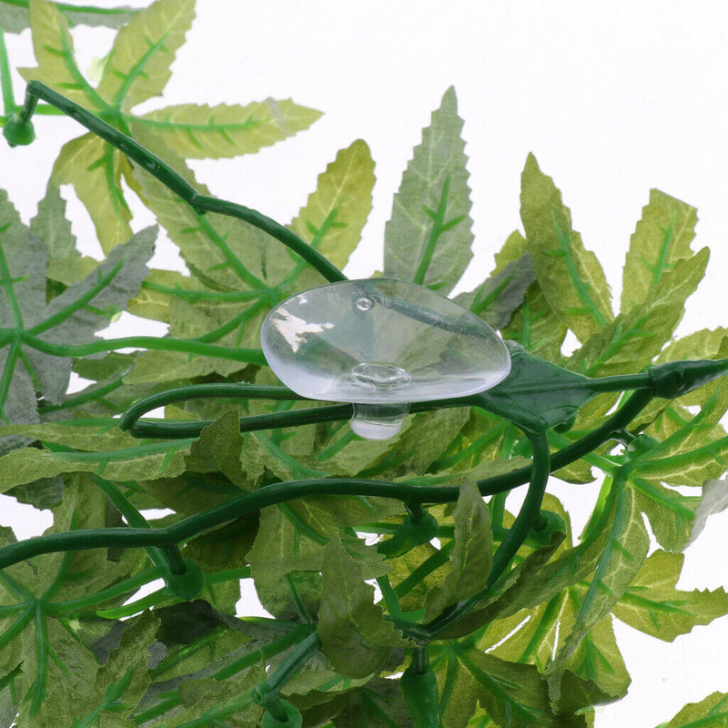 2Pcs Reptile Terrarium Ivy Vines Vivarium Ornament Artificial Leaves Plant Decor