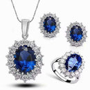 Fashion Classic Ocean Star Crystal Necklace Pendant Earrings Three-Piece Set New