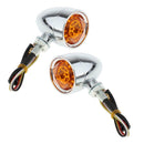 2x Motorcycle Amber Turn Signals Indicator Lights Lamp Bullet-Shaped 12V