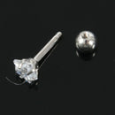 1 Set Of 3 Size 316L Surgical Steel Stars Clear Zirconic Cartilaginous Ear