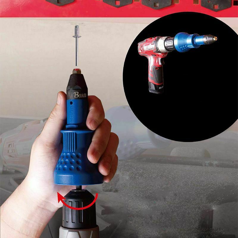 Electric Rivet Nut-Gun Riveting Tool Cordless Riveting Drill Adaptor Insert Q7H1