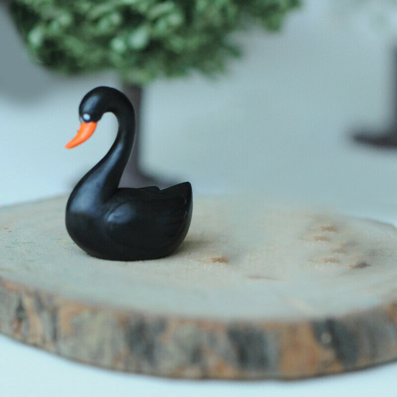 Mini Landscape Moss Ornament Cartoon Small Ornaments Black Swan