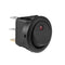 20A 12V 3 Pin Car Auto Boat On Off Round Dot LED Rocker Toggle Switch Red Light