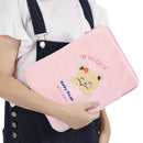 11 inch Laptop Bag Cute Bear Pouch Case for iPad Protective Cover (Pink)