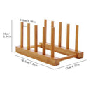 Dish Rack Pots Wooden Plate Stand Wood Kitchen Cup Display Drainer Holder N