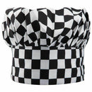 Professional Kitchen Chef Hat Black & White Chequered