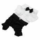 Handsome Formal Dog Jumpsuit with Bow Tie Groom Tuxedo Pet Costumes Dog Clo