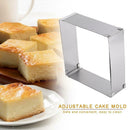 Adjustable Square Mousse Cake Mold Stainless Steel Dessert Baking Mould