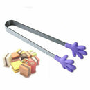 4 pcs Stainless Steel Food Clip Hanging Hand Silicone Tongs Vegetable Fruit M6G2