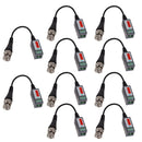 10x CCTV Camera Passive Video Balun Transceiver BNC Connector Coaxial Cable