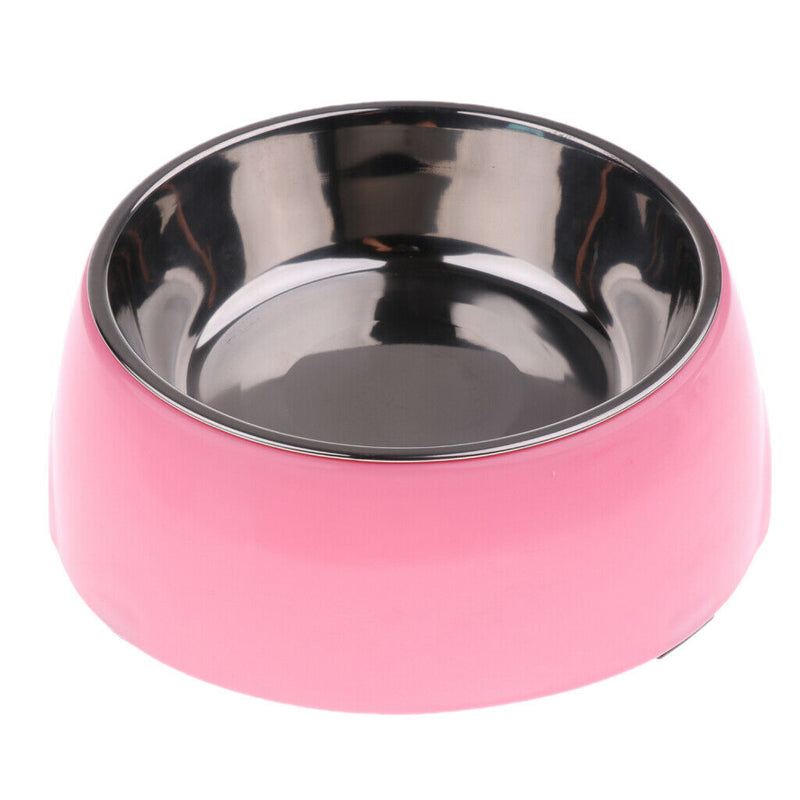 Non-skid Dog Bowls Pet Cat Bird Dish Bowl Feeder Water Container Pink - M