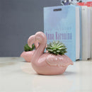 AU_Romantic Flamingo Ceramic Flower Pot for Succulents Cactus Plants Pot Plan ME