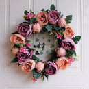 Artificial Floral Hanging Wreath Front Door Home Flower Wall Garland Large 40cm
