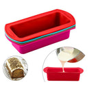 Silicone Bread Mold Loaf Pan Rectangle Baking DIY Homemade Utensil Red