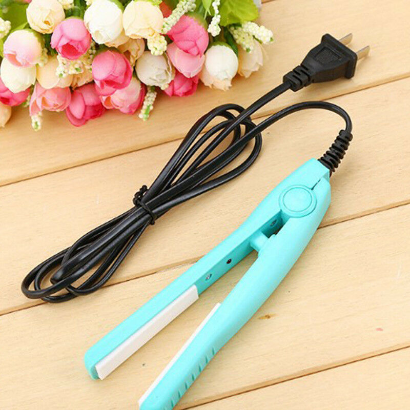 Mini Practical Electric Hair Styling Ceramic Straightener Curler Iron Roller FT