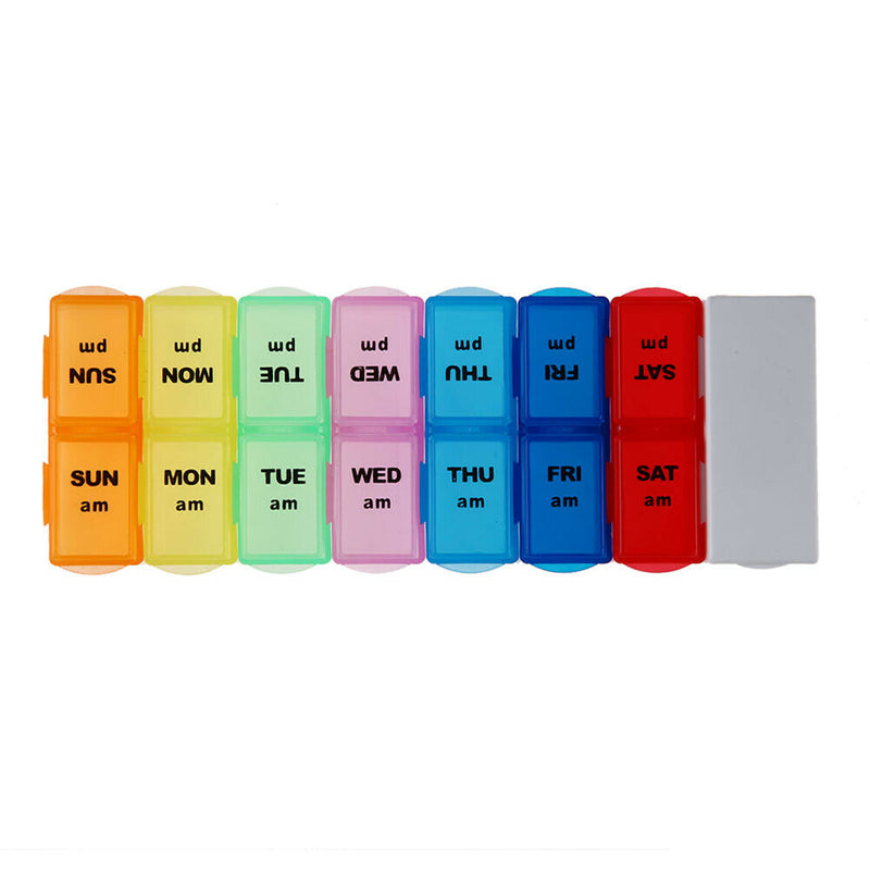 Detachable Pill Organizer Box Medication Reminder with Splitter Cutter