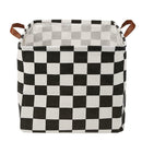 Foldable Canvas Plaid Square Storage Basket Clothes Toys Laundry Container