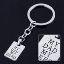 Fashion Keychain Father's Day Gift MY DAD MY HERO Keychain Men's Jewelry Ke