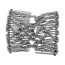 Retro Magic Double Hair Combs Clips Stretchy Pearls Beads for Thick Hair