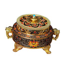 Tibetan Buddhist Style Incense Burner Holder  Lotus Flower Pattern Red