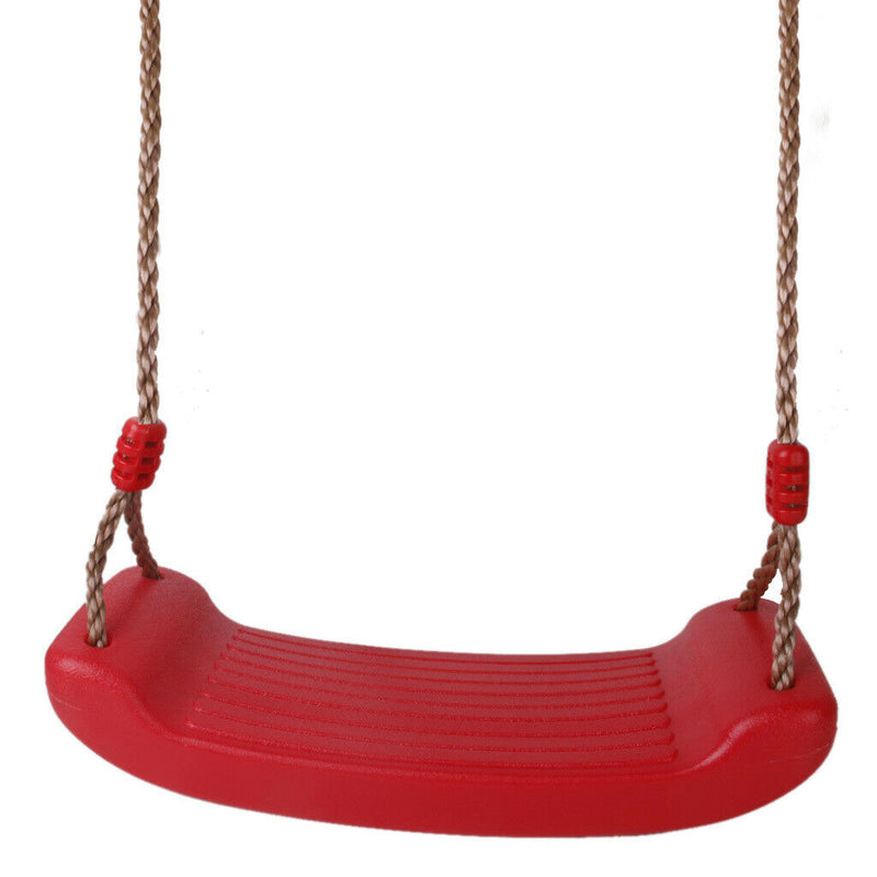 Outdoor Swing Set Seat With Rope Red