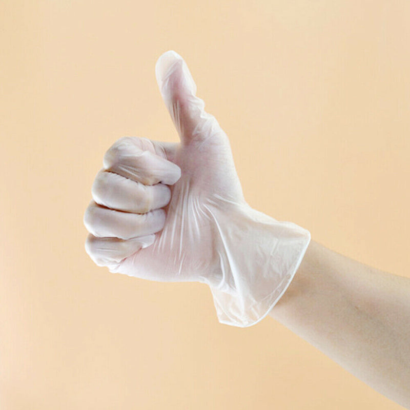 100pcs Disposable Gloves PVC Cleaning Food Household Hygiene Gloves (L)