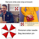 Creative Red White Hit Color Brooch Badge Umbrella Pins Jacket Jewelry Gift
