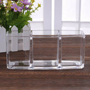 1pc 3 Lattices Acrylic Clear Cosmetic Organizer Makeup Brushes Pen Storage Box